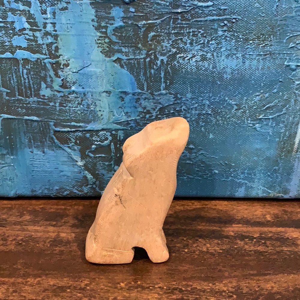 Carved Stone Wolf Figurine